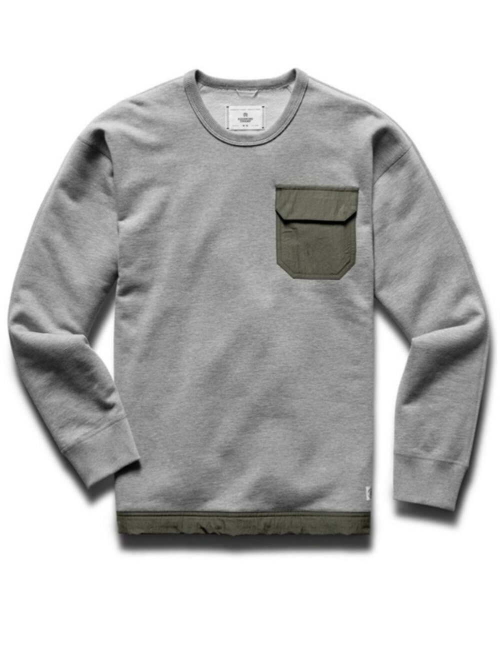 REIGNING CHAMP Men's Cotton Sweatshirt With Nylon Pocket